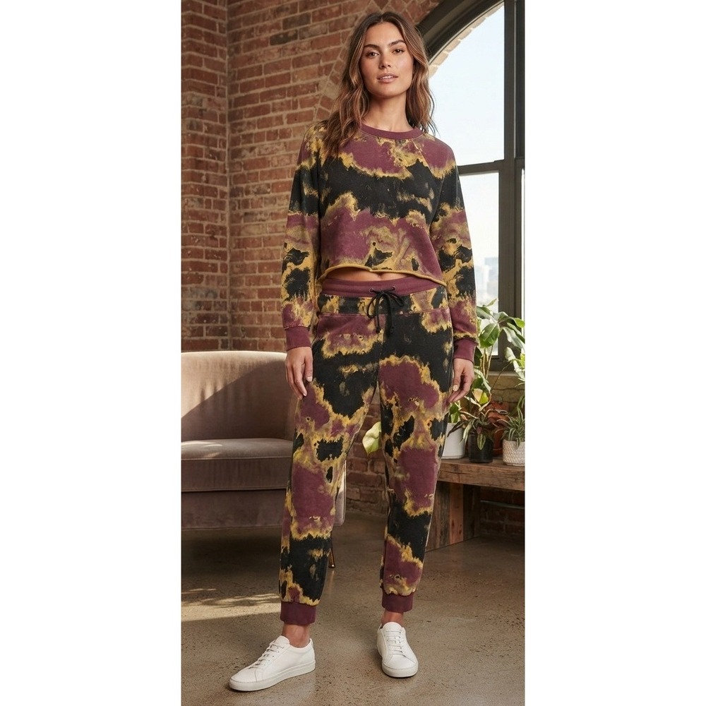 Joy Lab Women's Matching Set Sweatshirt Large Joggers XL Tie Dye Mineral Wash